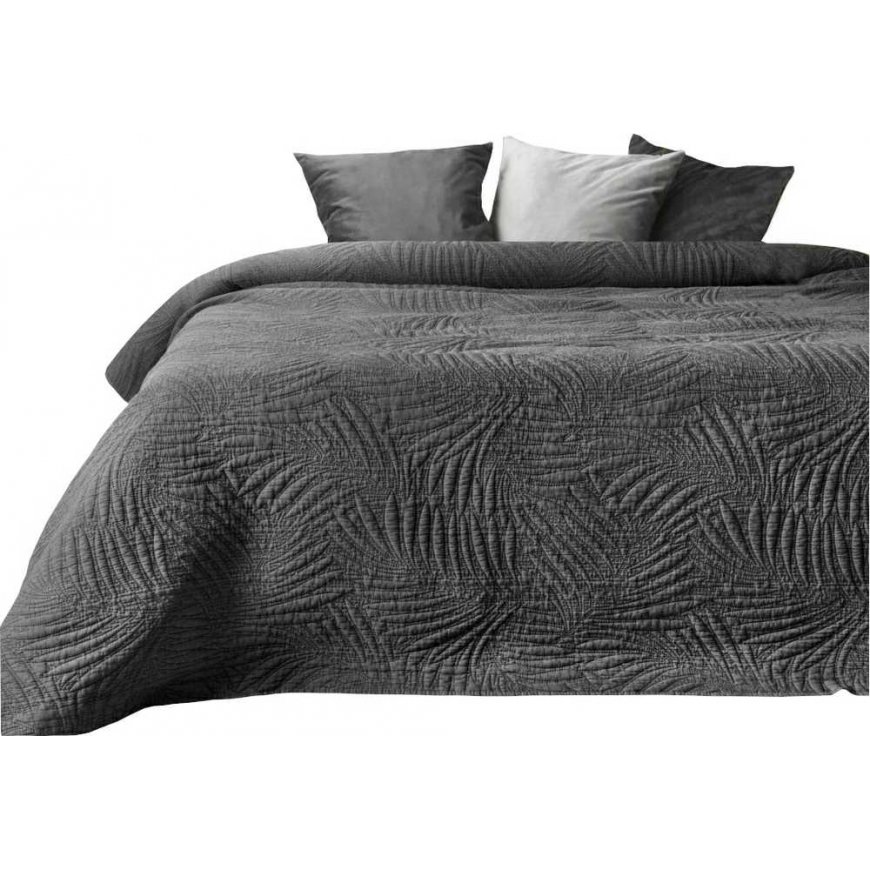 Eurofirany Premium STONE/1 Stonewashed fabric bedspread, hot press quilted, 170X210 cm, color: steel – 4