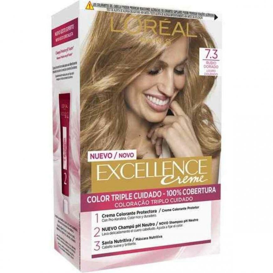 Pitkäkestoinen hiusväri Excellence L'Oreal Make Up Golden blonde nro 7.3