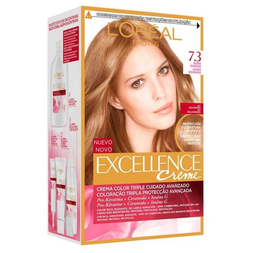 Pitkäkestoinen hiusväri Excellence L'Oreal Make Up Golden blonde nro 7.3 – 3