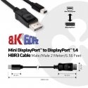 CLUB3D Mini DisplayPort to DisplayPort 1.4 HBR3 8K60Hz Cable, 2 Meter / 6.56 Feet CLUB3D Mini DisplayPort to DisplayPort 1.4 HBR3 8K60Hz Cable, 2 Meter / 6.56 Feet