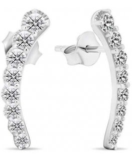 Brilio Silver Brilio Silver Long silver earrings with zircons EA468W