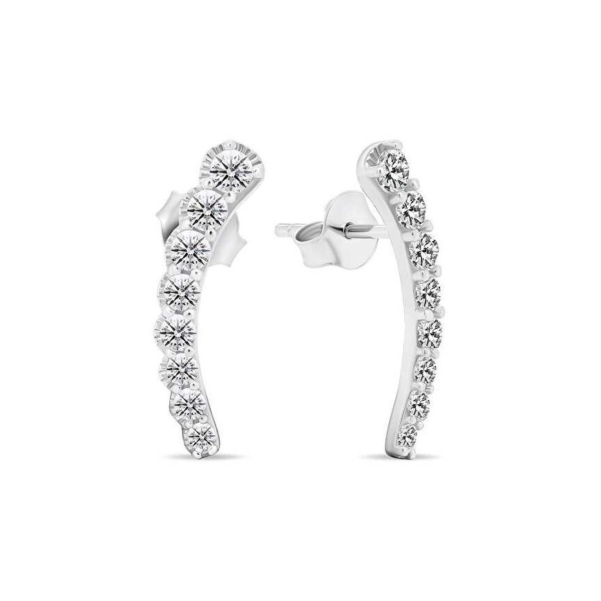 Brilio Silver Brilio Silver Long silver earrings with zircons EA468W