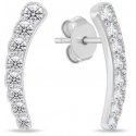 Brilio Silver Brilio Silver Long silver earrings with zircons EA468W