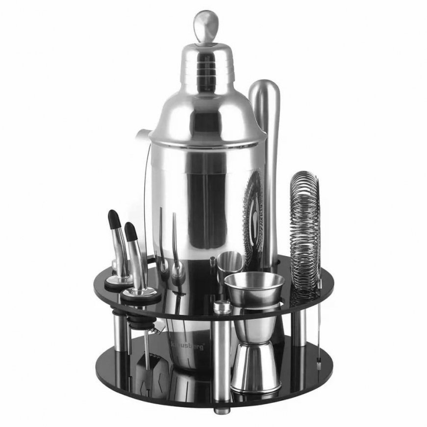 BAR SET 9 ELEMENTS SHAKER KLAUSBERG KB-7580 Silver