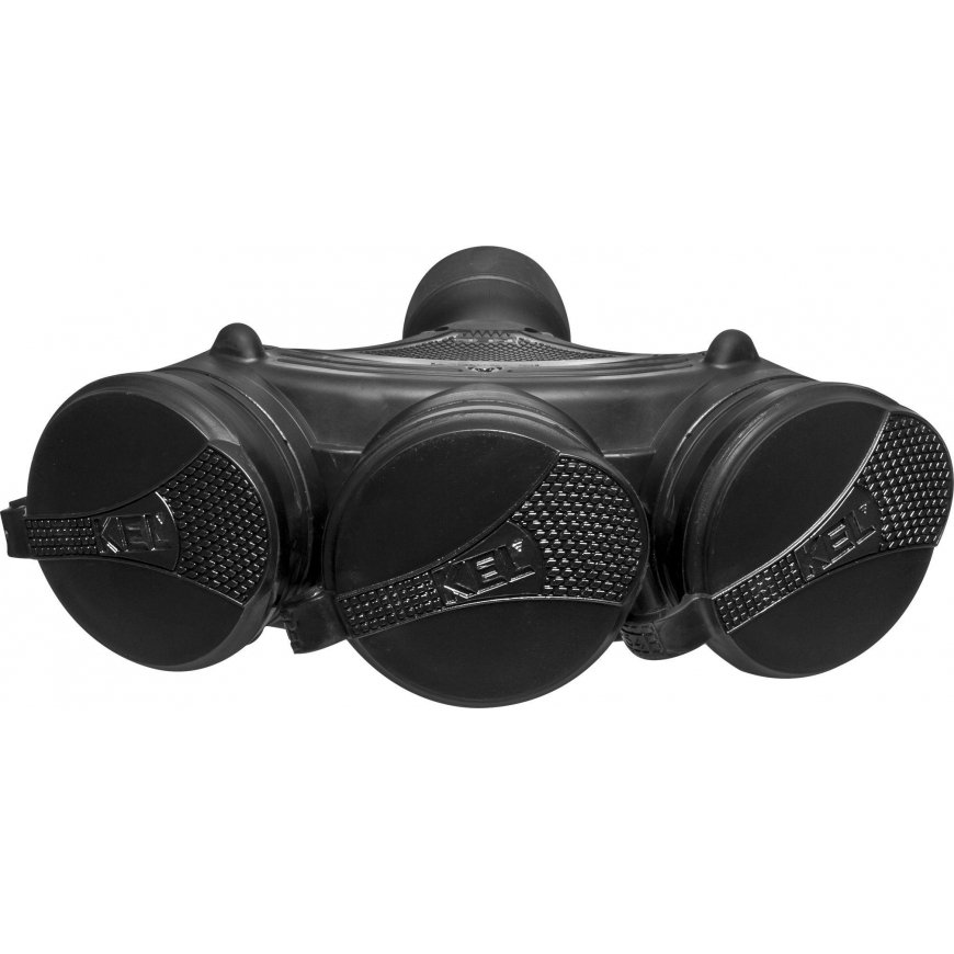 Blow Plastrol Triple socket with sealed flap 3x2p + Z IP44 EXTREM SCHUKO disconnectable BLACK AND BLACK