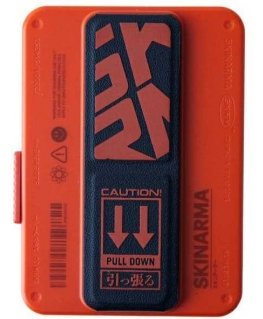 Case MagSafe pocket Skinarma Mirage Spunk Wallet Magnetic Grip Stand orange color