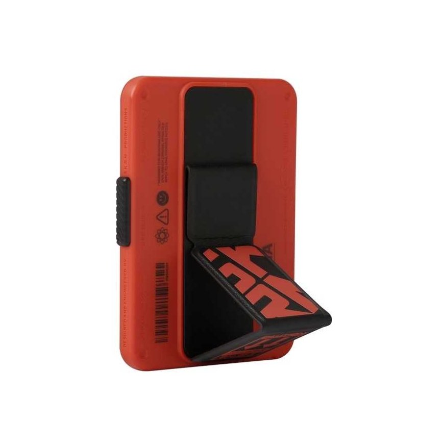 Dėklas MagSafe kišenėlė Skinarma Mirage Spunk Wallet Magnetic Grip Stand oranžinės spalvos – 3
