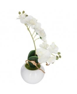 Atmosphera White artificial orchid in a pot, 25 cm