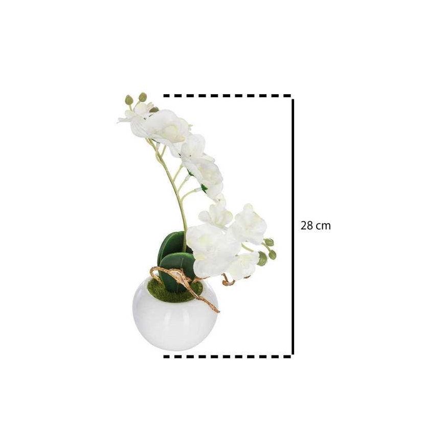 Atmosphera White artificial orchid in a pot, 25 cm – 3