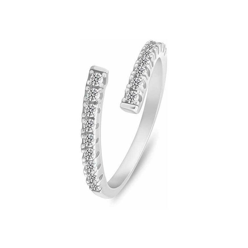 Brilio Silver Silver open ring with zircons RI144W