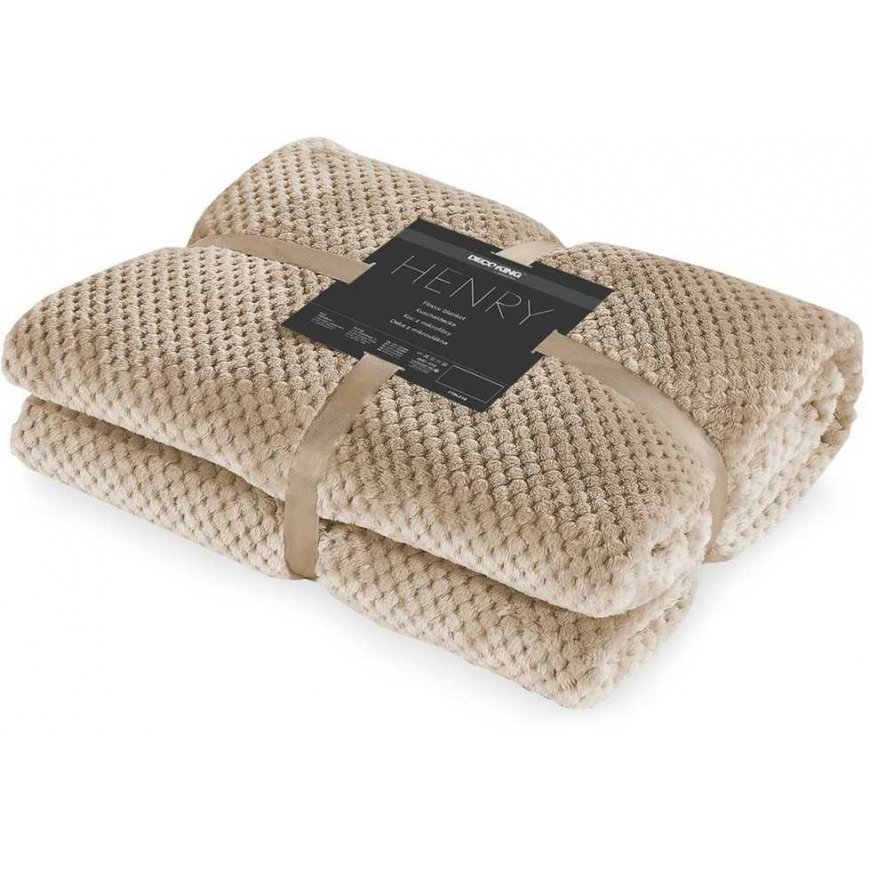 Plaid DecoKing Henry, 150 cm x 200 cm, beige (cappuccino)
