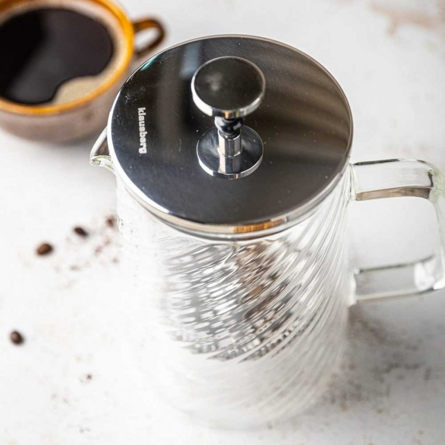 ZAPARZACZ DO KAWY HERBATY SZKLANY 1000ML FRENCH PRESS KLAUSBERG KB-7764 Sidabrinis – 5