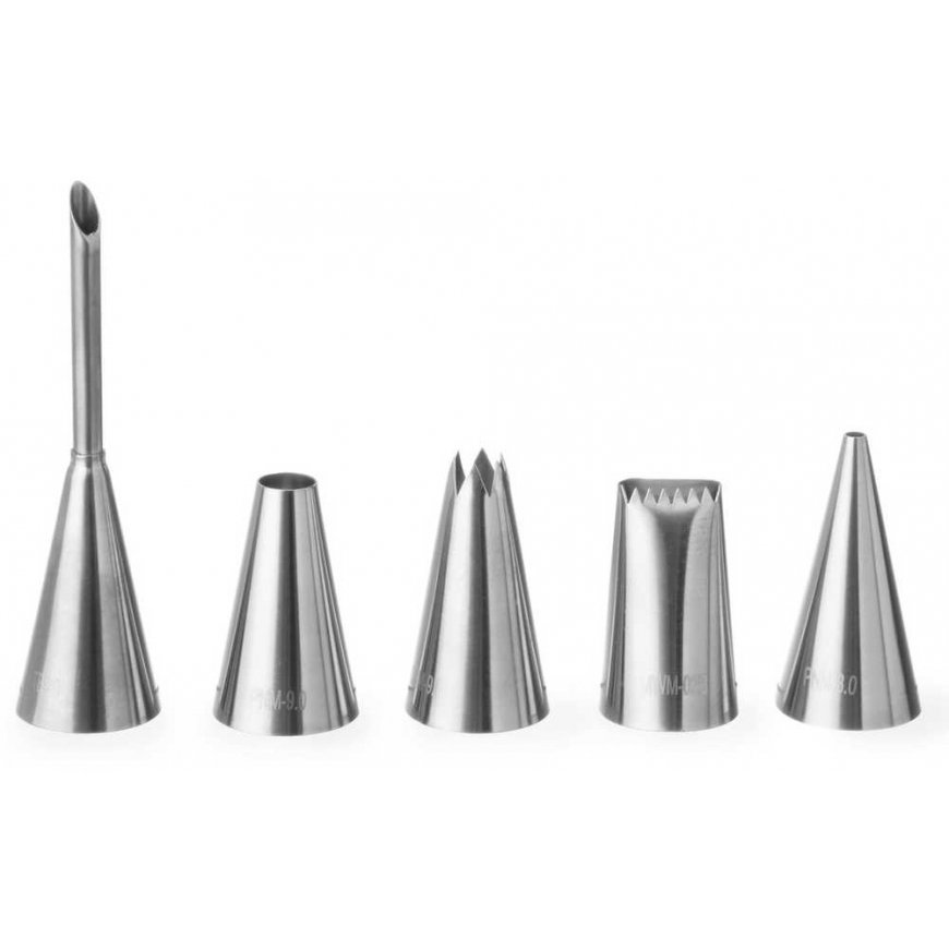 Decorative tips for pastry cone sleeves EXPERT set of 5 pcs. - Hendi 551592