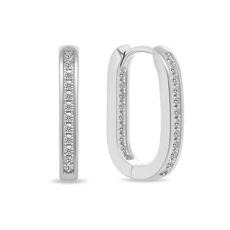 Brilio Silver Non-slip silver earrings with zircons EA885W
