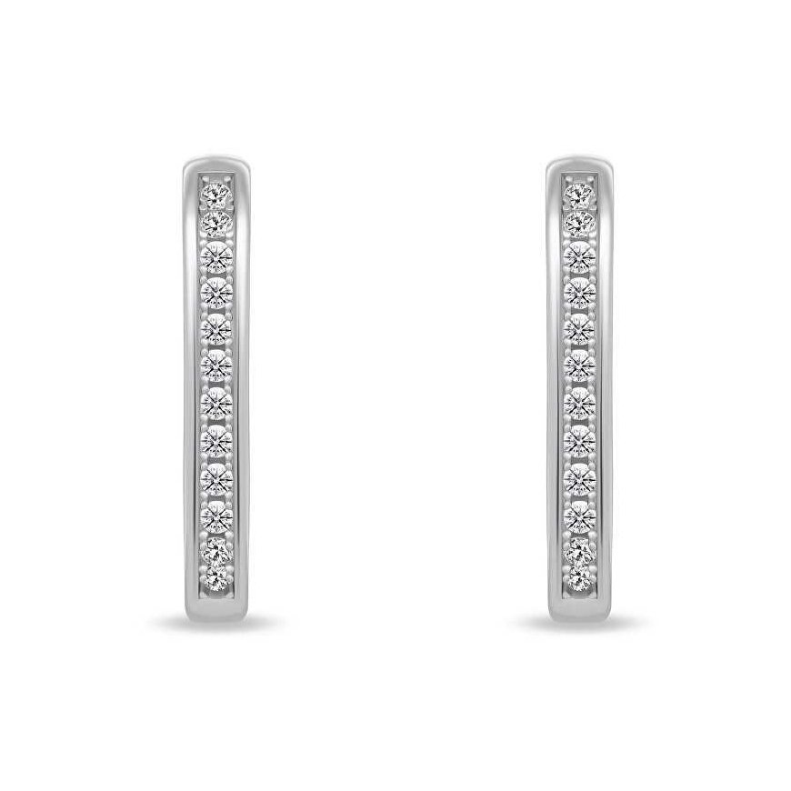 Brilio Silver Non-slip silver earrings with zircons EA885W – 2