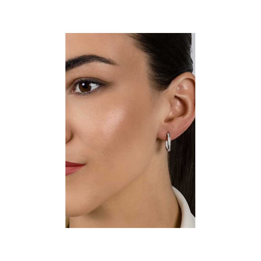 Brilio Silver Non-slip silver earrings with zircons EA885W – 4