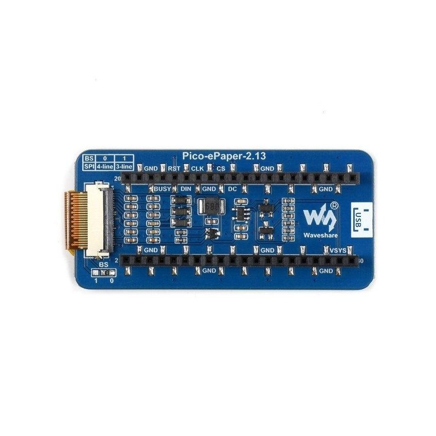 2.13” E-Paper E-Ink display 212x104px, SPI, 3 colors, for Raspberry Pi Pico, Waveshare 19588 – 5
