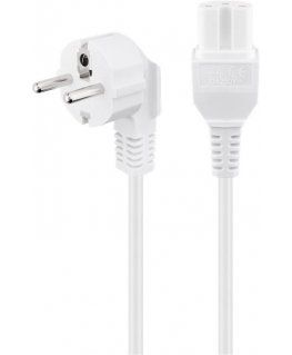 Fuj:tech CEE 7/7 - C13 power cord with angled plug, white, 0.5 m