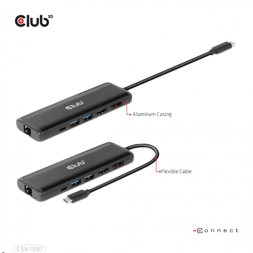 CLUB3D CSV-1597 sülearvuti dokk ja pordireplikaator USB 3.2 Gen 1 (3.1 Gen 1) Type-C Must – 5
