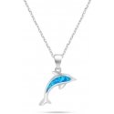 Brilio Silver Beautiful dolphin silver necklace with opal NCL166WB Brilio Silver Beautiful dolphin silver necklace with opal NCL166WB