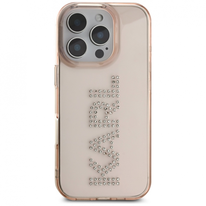 Karl Lagerfeld IML Rhinestones Logo iPhone 16 Pro Case - Pink – 4