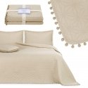 Bedspread MEADORE beige pressed material - textile microfiber 200x220 AmeliaHome