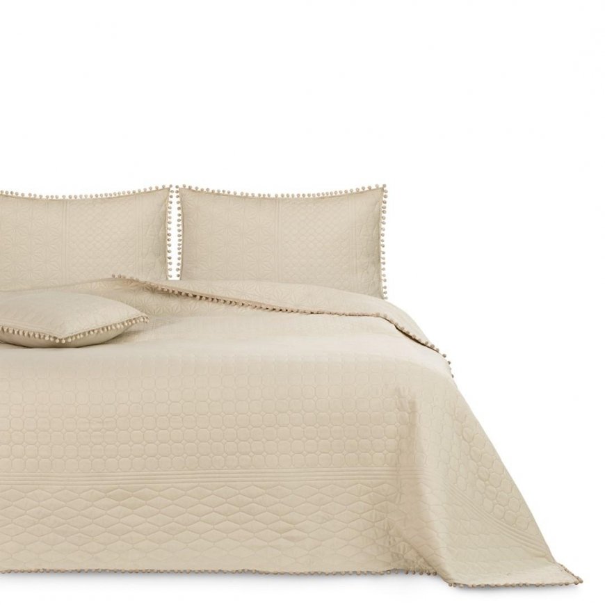 Bedspread MEADORE beige pressed material - textile microfiber 200x220 AmeliaHome – 5