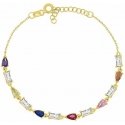 Brilio Silver Charming gold-plated bracelet with colored zircons BRC235YRBW Brilio Silver Charming gold-plated bracelet with colored zircons BRC235YRBW