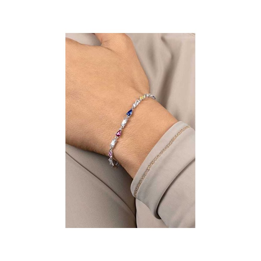 Brilio Silver Charming gold-plated bracelet with colored zircons BRC235YRBW – 2