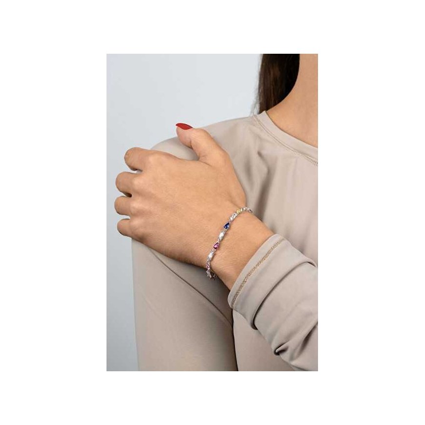 Brilio Silver Charming gold-plated bracelet with colored zircons BRC235YRBW – 3