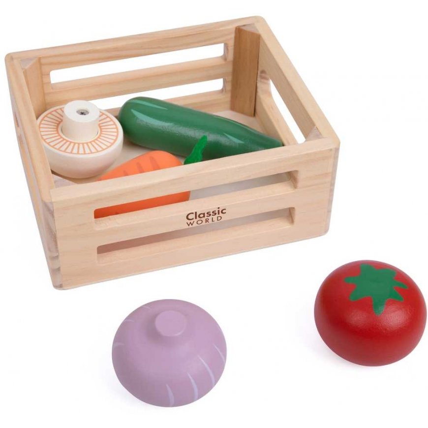 CLASSIC WORLD wooden vegetable set in a basket, 6 pcs. – 3