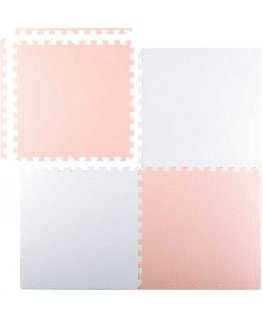 Large foam puzzle mat Ricokids 60x60cm 4 pcs. peach and white