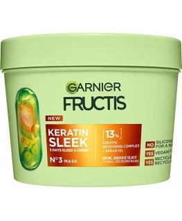 Garnier Fructis Keratin Sleek Mask – Mask for dry and frizzy hair – 370 ml