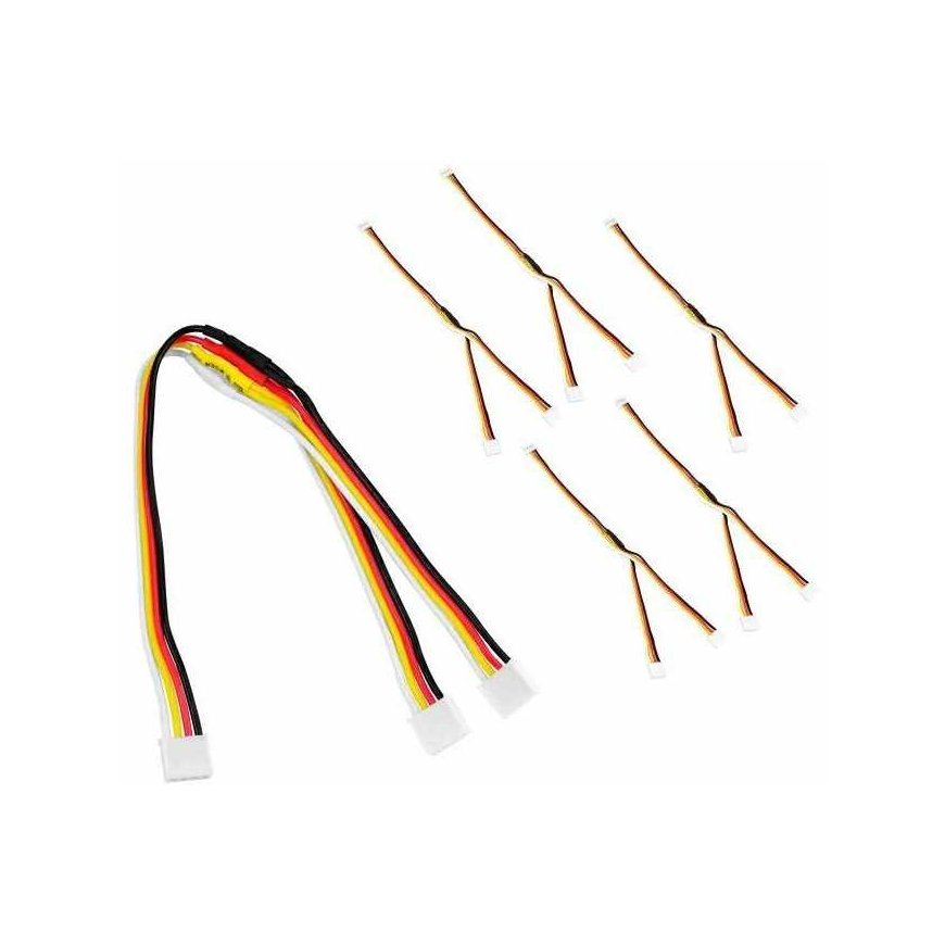 Grove - 5 kpl Y-kaapelisarja, 4-nastainen, 2 mm, 20 cm, naarasliittimet - M5Stack A150 – 4