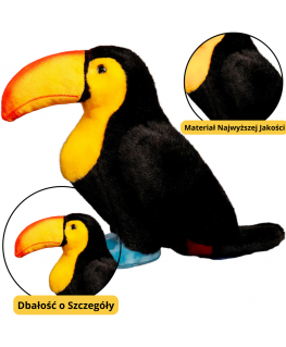 Lean Toys Plush Toy Plush Toucan Black 25cm