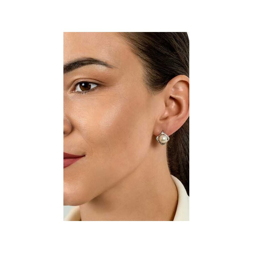 Brilio Silver Brilio Silver Charming silver earrings with pearls EA433W – 3