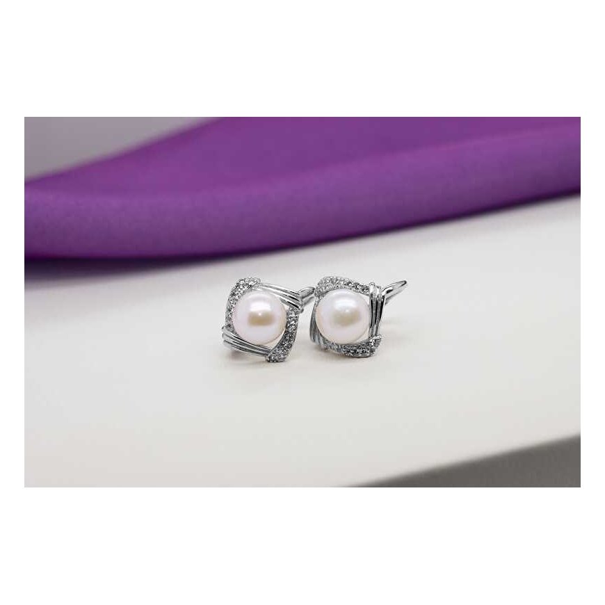 Brilio Silver Brilio Sidabrinis Charming sidabrinis auskarai su perlais EA433W – 5