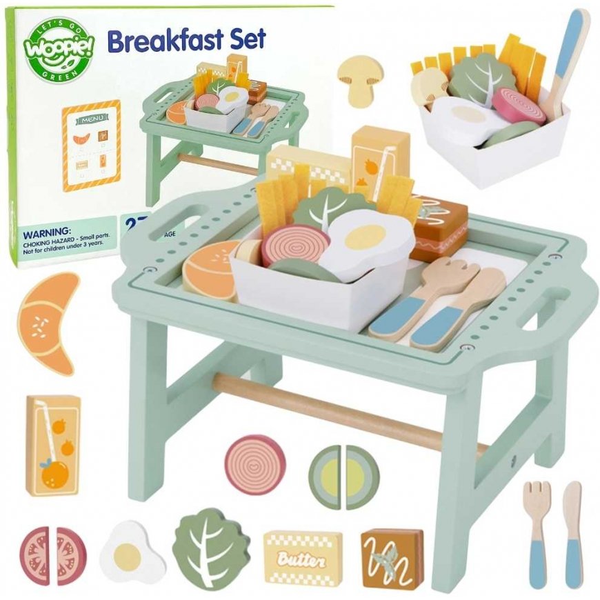WOOPIE Green Set Breakfast and Restaurant - Ordering Game with Tray and Accessories