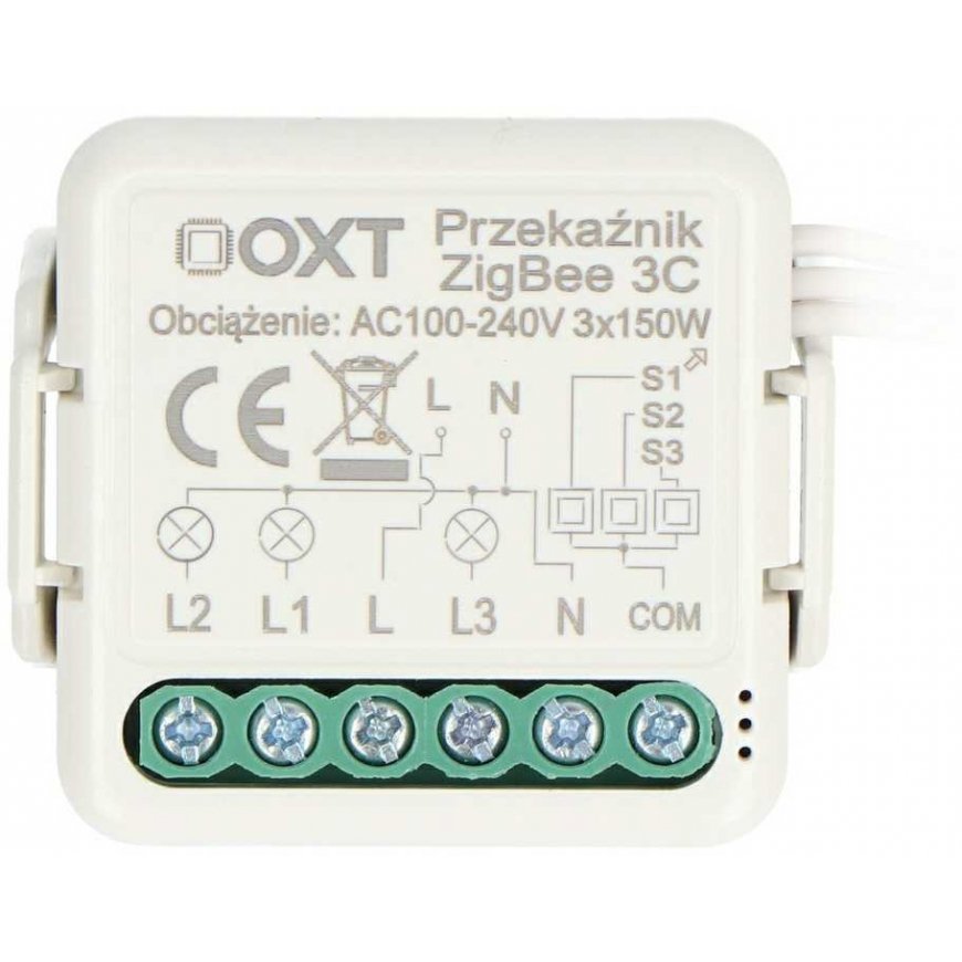 Tuya – 3 kanalų mini relė – ZigBee – Android/iOS programa – OXT T263 – 2