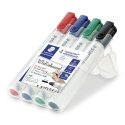 Staedtler Lumocolor marker 4 tk Kuuliga ots Must, Sinine, Roheline, Punane