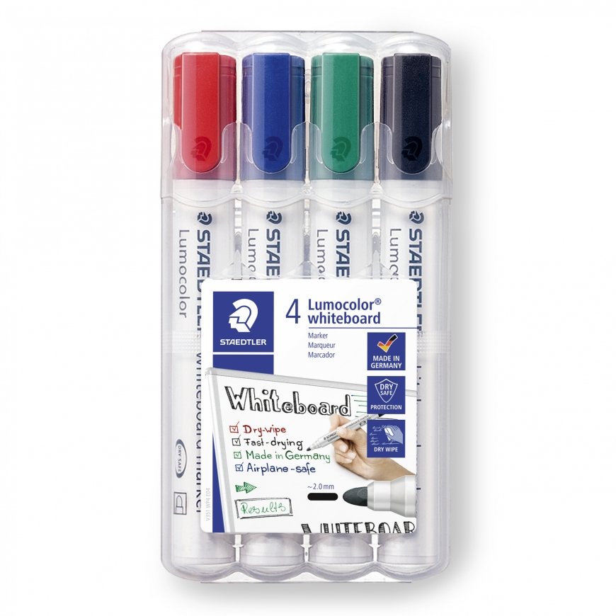Staedtler Lumocolor marker 4 pc(s) Bullet tip Black, Blue, Green, Red – 2