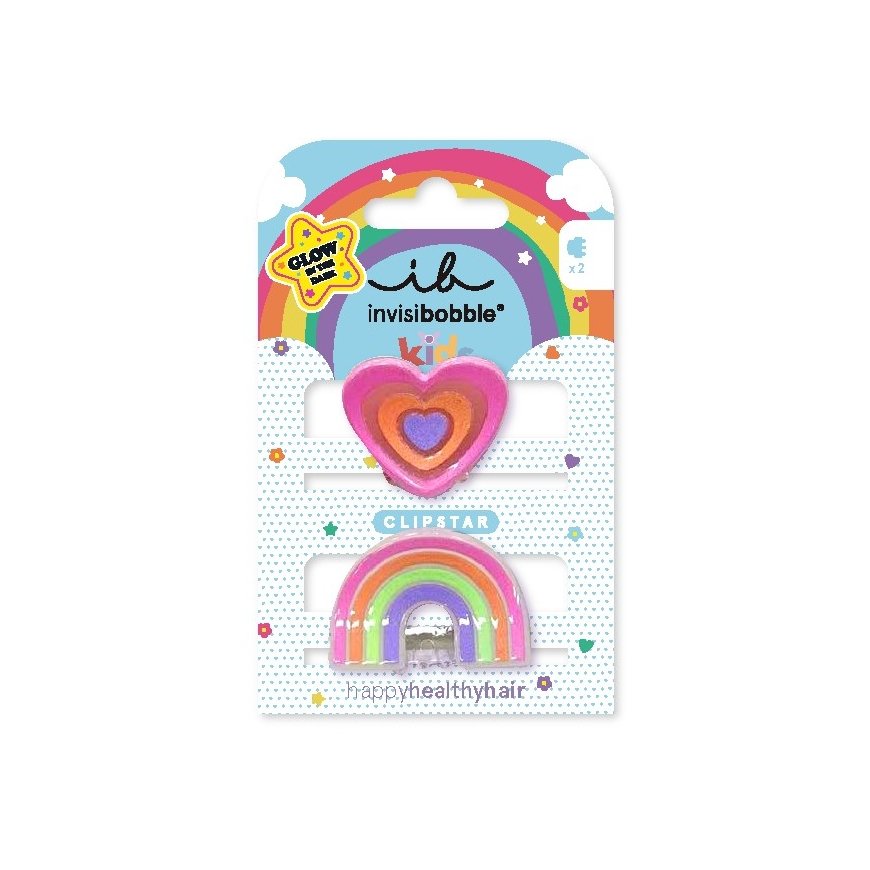Clipstar Glow Happy Heart - Hair Clip 2 pcs. – 2