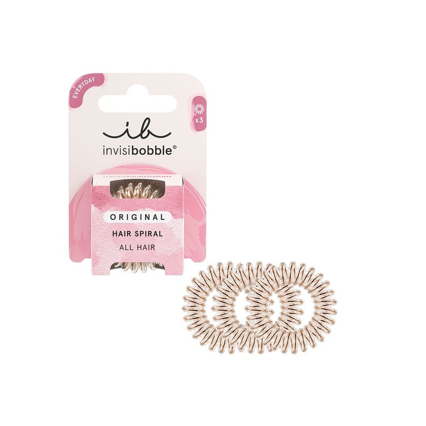 invisibobble Original Bronze Me Pretty Matu aksesuārs Matu lente 3 pcs