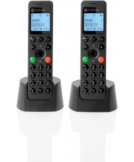 Motorola DOT202 Twin DECT telefonas Skambintojo ID Juoda