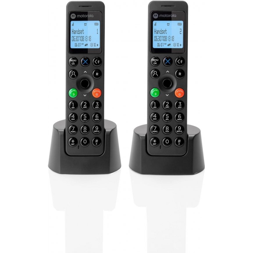 Motorola DOT202 Twin DECT telefons Zvanītāja ID Melns