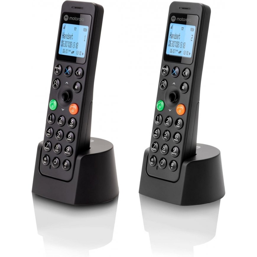 Motorola DOT202 Twin DECT telefons Zvanītāja ID Melns – 2