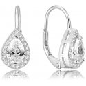 Beneto Silver earrings with pink crystal AGUC1160 Beneto Silver earrings with pink crystal AGUC1160