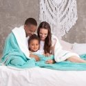 AmeliaHome Blanket SHLEEPY, 220x240 cm, color: turquoise/white AmeliaHome Blanket SHLEEPY, 220x240 cm, color: turquoise/white
