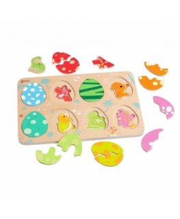 Wooden puzzle 3 layers Dinosaur eggs, Classic World