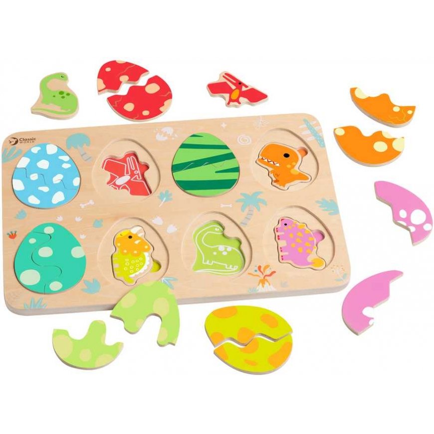 Wooden puzzle 3 layers Dinosaur eggs, Classic World – 2